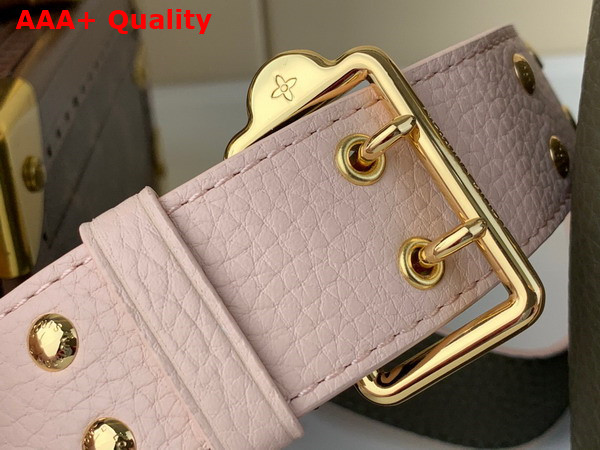 Louis Vuitton Capucines BB Handbag in Khaki Green and Pink Taurillon Leather Replica