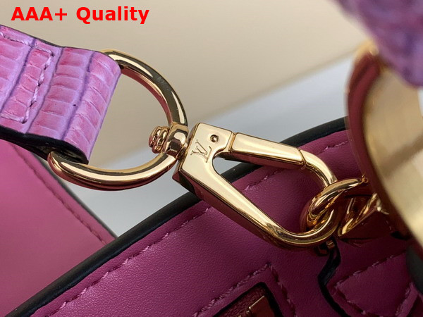 Louis Vuitton Capucines BB Handbag in Light Purple Lizard Effect Cowhide Leather Replica