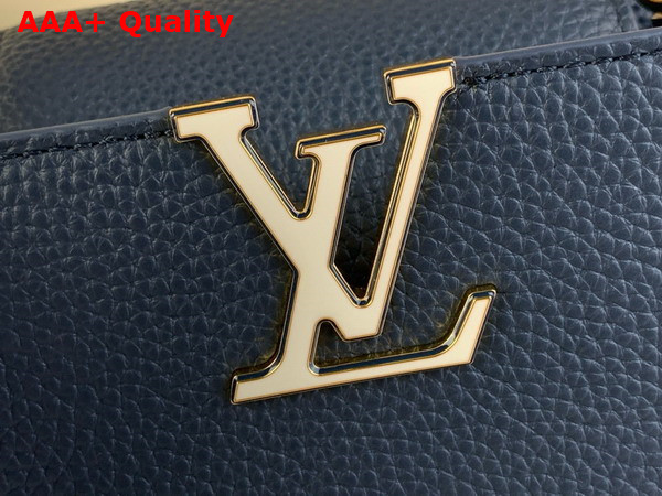 Louis Vuitton Capucines BB Handbag in Navy Blue Taurillon Leather The Links are Decorated with Jewel Like Enamel M25211 Replica