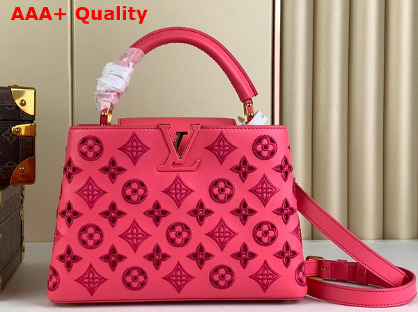 Louis Vuitton Capucines BB Handbag in Pink Calfskin Perforated with the Monogram Pattern M22922 Replica