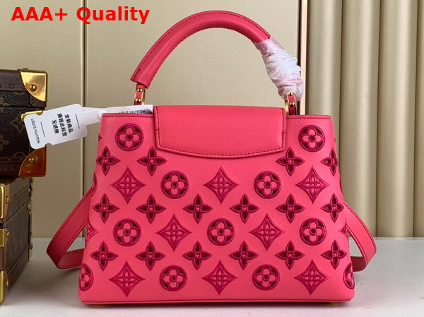 Louis Vuitton Capucines BB Handbag in Pink Calfskin Perforated with the Monogram Pattern M22922 Replica