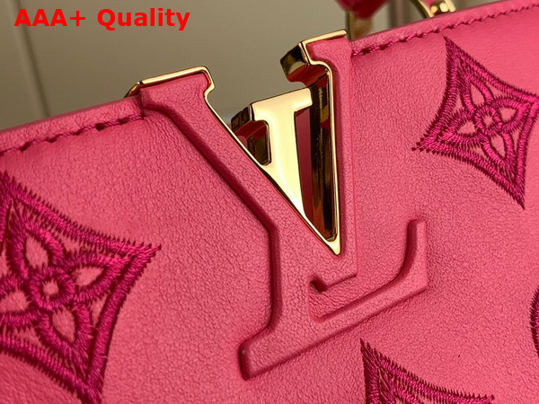 Louis Vuitton Capucines BB Handbag in Pink Calfskin Perforated with the Monogram Pattern M22922 Replica