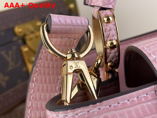 Louis Vuitton Capucines BB Handbag in Pink Lizard Effect Cowhide Leather Replica