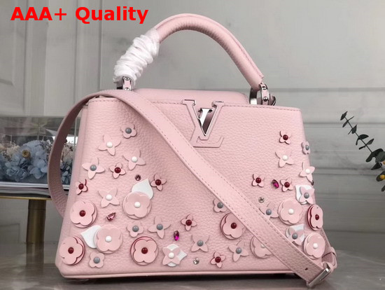 Louis Vuitton Capucines BB Handbag in Rose Pink Taurillon Leather The LV Blooming Edition for Spring 2019 M53669 Replica