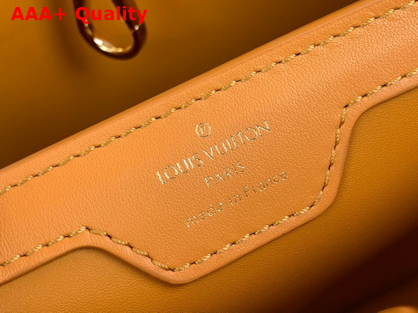 Louis Vuitton Capucines BB Handbag in Saffron Yellow Calfskin Perforated with the Monogram Pattern Replica