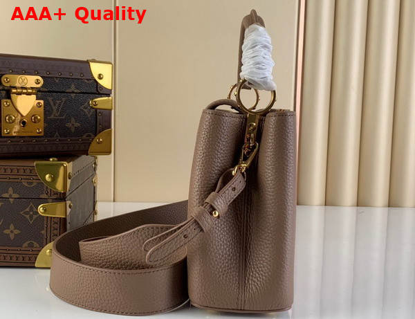 Louis Vuitton Capucines BB Handbag in Smokey Brown Taurillon Leather with Leopard LV Replica