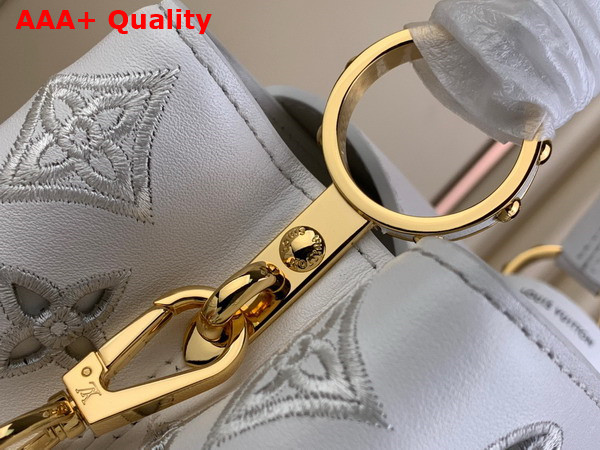 Louis Vuitton Capucines BB Handbag in Snow White Calfskin Perforated with the Monogram Pattern Replica