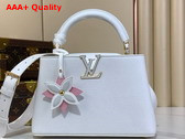 Louis Vuitton Capucines BB Handbag in Snow White Taurillon Leather Replica