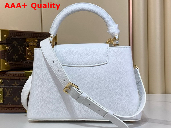 Louis Vuitton Capucines BB Handbag in Snow White Taurillon Leather Replica