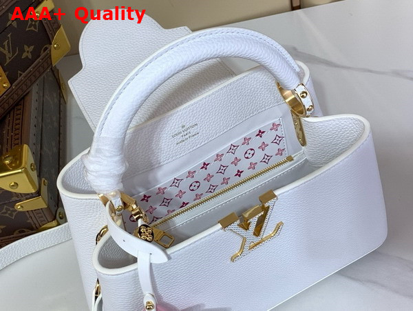 Louis Vuitton Capucines BB Handbag in Snow White Taurillon Leather Replica