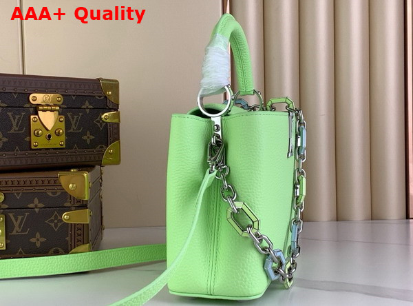 Louis Vuitton Capucines BB Handbag in Spring Green Taurillon Leather The Links are Decorated with Jewel Like Enamel Replica