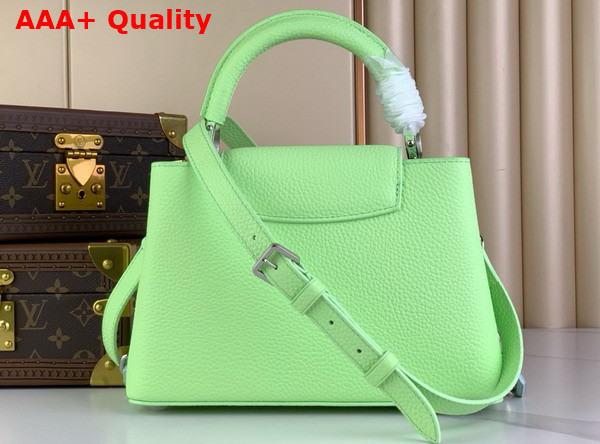 Louis Vuitton Capucines BB Handbag in Spring Green Taurillon Leather The Links are Decorated with Jewel Like Enamel Replica