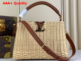 Louis Vuitton Capucines BB Handbag in Tan Cowhide and Rattan M11617 Replica