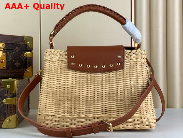 Louis Vuitton Capucines BB Handbag in Tan Cowhide and Rattan M11617 Replica