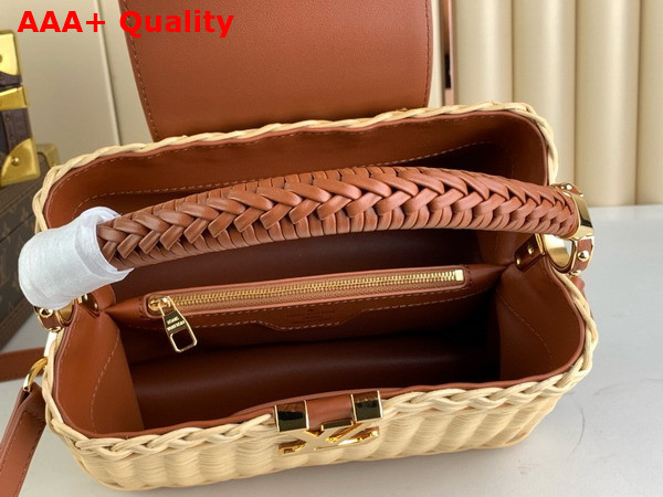 Louis Vuitton Capucines BB Handbag in Tan Cowhide and Rattan M11617 Replica