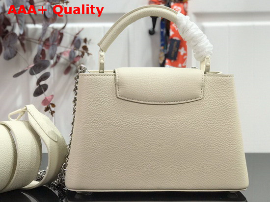 Louis Vuitton Capucines BB Handbag in White Taurillon Leather with White Matte Hardware Replica