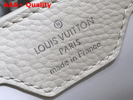 Louis Vuitton Capucines BB Handbag in White Taurillon Leather with White Matte Hardware Replica