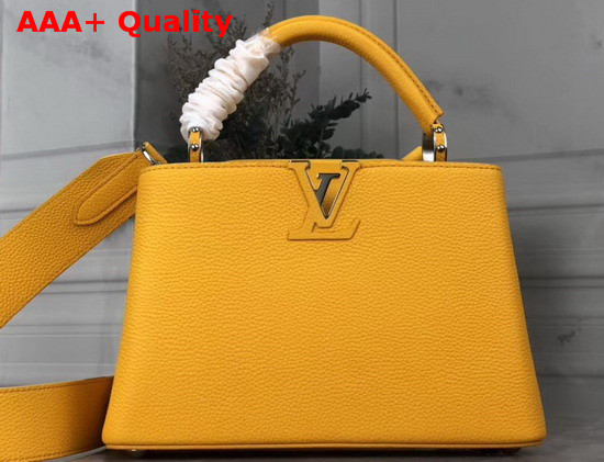 Louis Vuitton Capucines BB Handbag in Yellow Taurillon Leather Replica