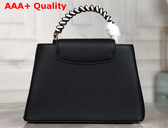 Louis Vuitton Capucines BB Handbag with Braided Handle Black Taurillon Leather Replica