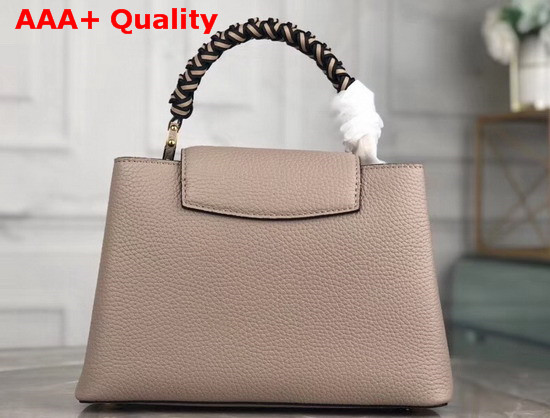 Louis Vuitton Capucines BB Handbag with Braided Handle Galet Grey Taurillon Leather Replica