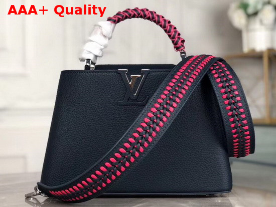 Louis Vuitton Capucines BB Handbag with Braided Handle Navy Blue Taurillon Leather Replica