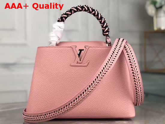 Louis Vuitton Capucines BB Handbag with Braided Handle Pink Taurillon Leather Replica