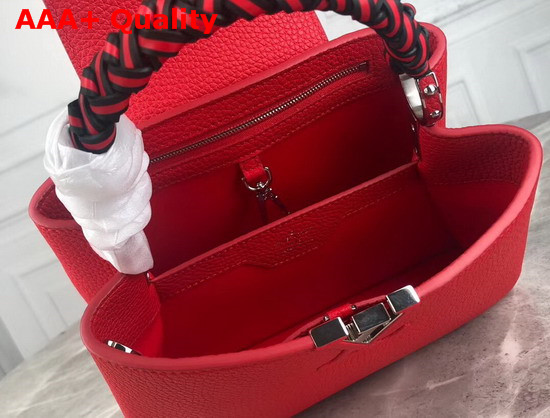 Louis Vuitton Capucines BB Handbag with Braided Handle Red Taurillon Leather Replica