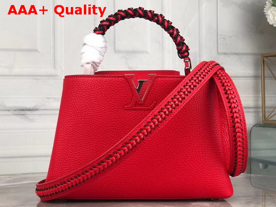 Louis Vuitton Capucines BB Handbag with Braided Handle Red Taurillon Leather Replica