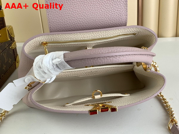 Louis Vuitton Capucines BB Handbag with a Wavy Base in Light Pink Taurillon Leather Replica