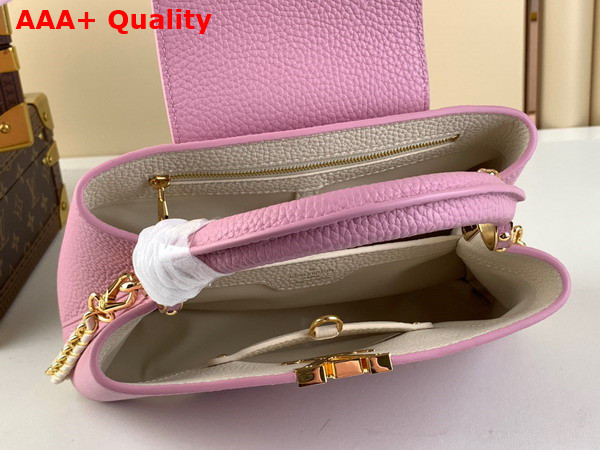 Louis Vuitton Capucines BB Handbag with a Wavy Base in Pink Taurillon Leather Replica