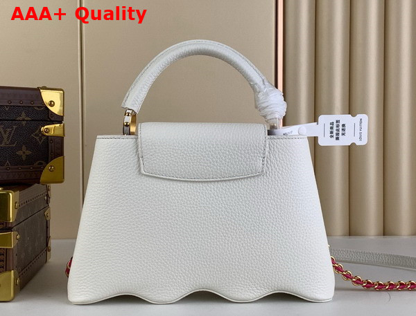 Louis Vuitton Capucines BB Handbag with a Wavy Base in Snow White Taurillon Leather Replica