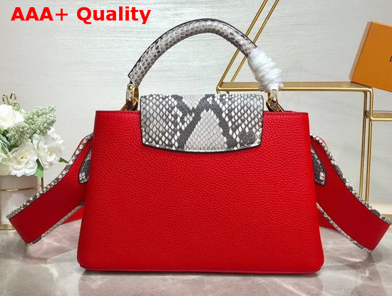 Louis Vuitton Capucines BB Red Taurillon Leather and Python Skin Details Replica