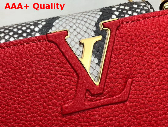 Louis Vuitton Capucines BB Red Taurillon Leather and Python Skin Details Replica