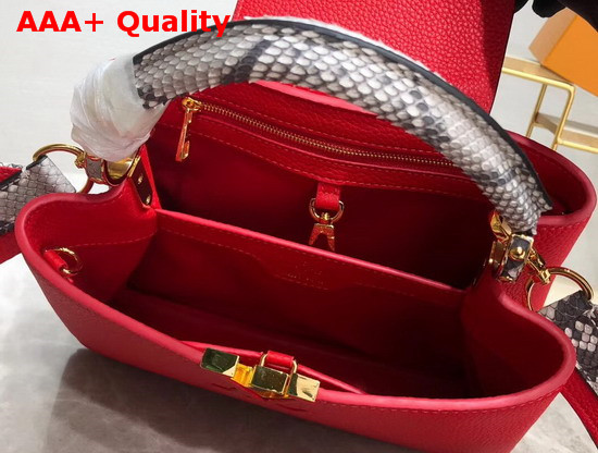 Louis Vuitton Capucines BB Red Taurillon Leather and Python Skin Details Replica