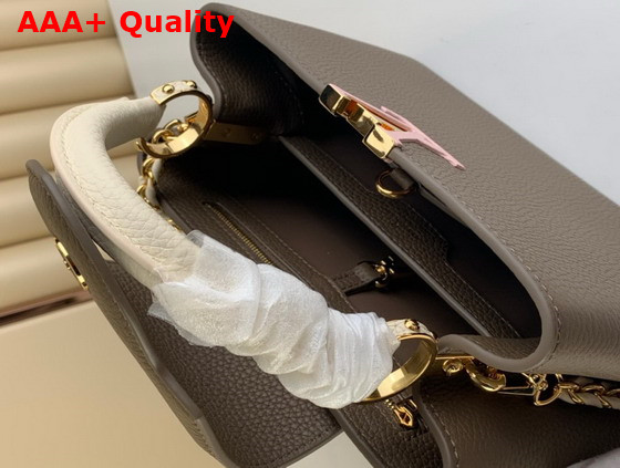 Louis Vuitton Capucines BB Smokey Brown Green Creme Pink Taurillon Leather Replica