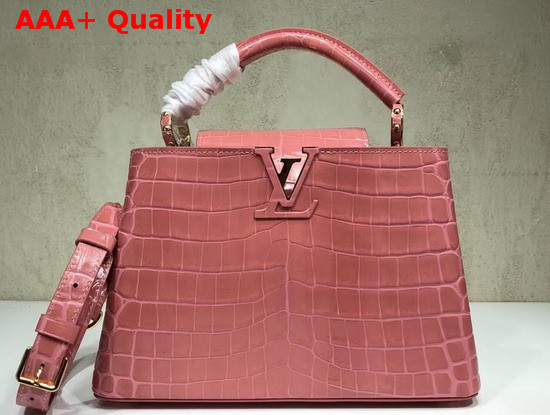 Louis Vuitton Capucines BB Vieux Rose Alligator Skin N92679 Replica