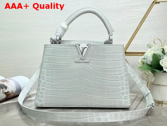 Louis Vuitton Capucines BB White Crocodilian Brillant Leather Replica