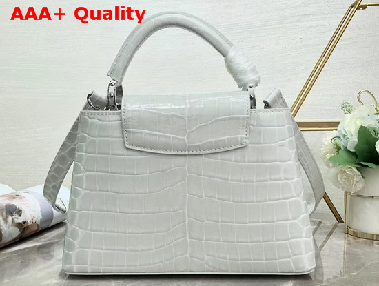 Louis Vuitton Capucines BB White Crocodilian Brillant Leather Replica