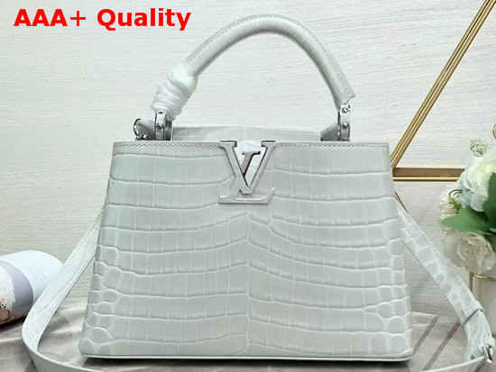 Louis Vuitton Capucines BB White Crocodilian Brillant Leather Replica