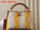 Louis Vuitton Capucines BB Yellow Smooth Calfskin and Embroidered Canvas M57651 Replica