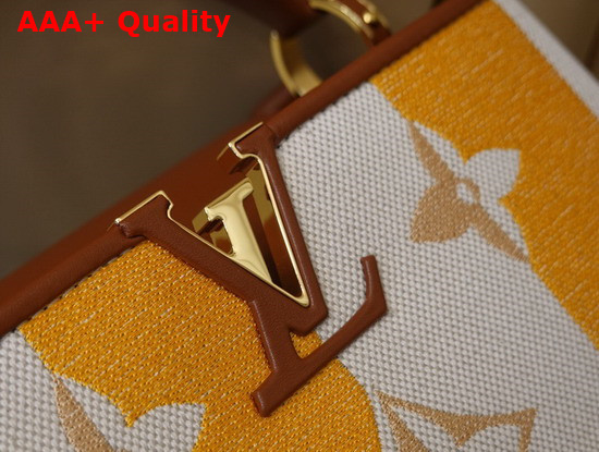 Louis Vuitton Capucines BB Yellow Smooth Calfskin and Embroidered Canvas M57651 Replica