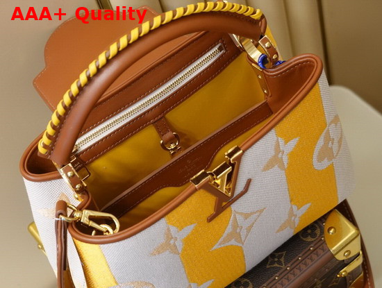 Louis Vuitton Capucines BB Yellow Smooth Calfskin and Embroidered Canvas M57651 Replica