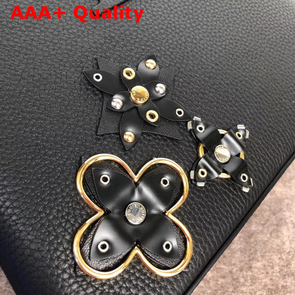 Louis Vuitton Capucines BB with Metallic and Leather Flowers Black Replica