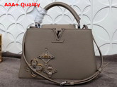 Louis Vuitton Capucines BB with Metallic and Leather Flowers Grey Replica