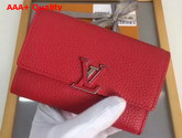 Louis Vuitton Capucines Compact Wallet Rubis Taurillon Leather Exterior Replica