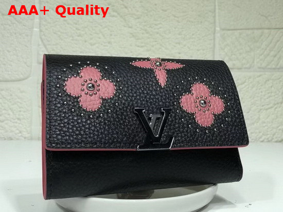 Louis Vuitton Capucines Compact Wallet in Black Taurillon Leather M63222 Replica