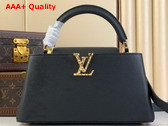 Louis Vuitton Capucines East West BB Handbag in Black Grained Calfskin Replica