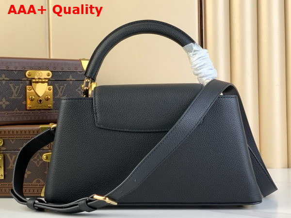 Louis Vuitton Capucines East West BB Handbag in Black Grained Calfskin Replica