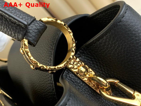 Louis Vuitton Capucines East West BB Handbag in Black Grained Calfskin Replica