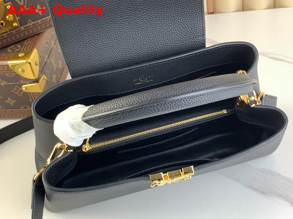 Louis Vuitton Capucines East West BB Handbag in Black Grained Calfskin Replica